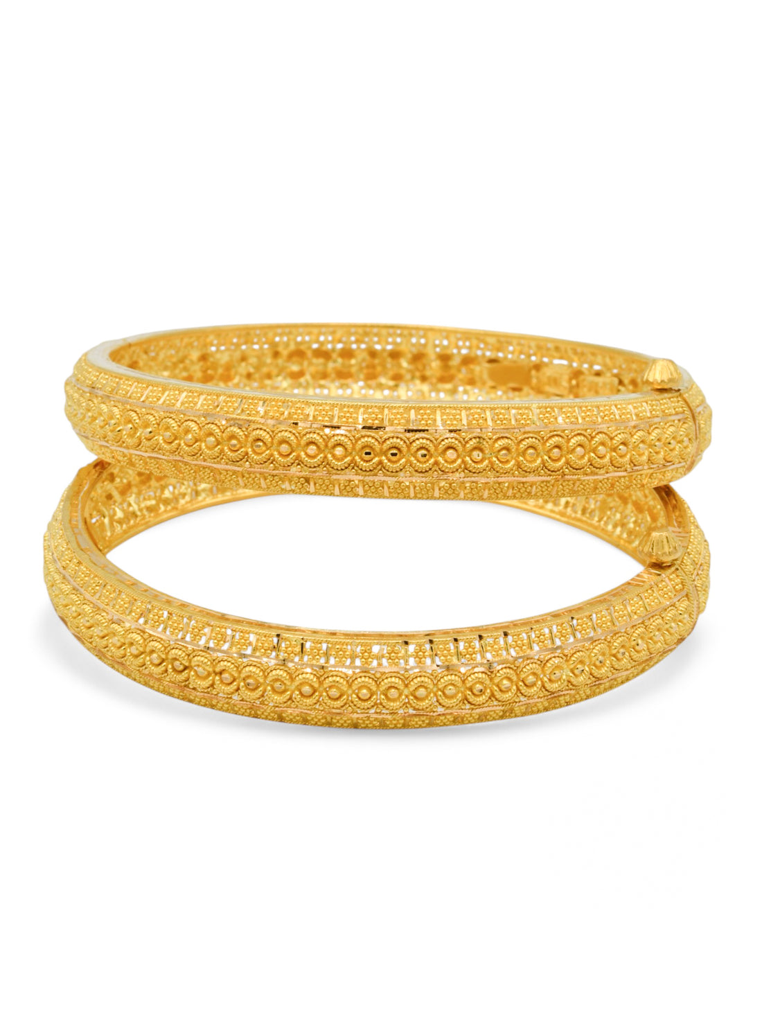 22ct Gold Filigree pair Screw Bangle