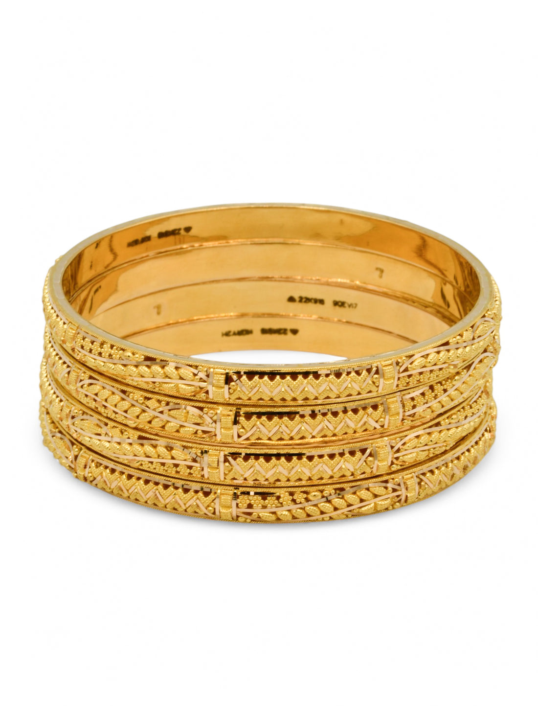 22ct Filigree Gold 4 Bangles