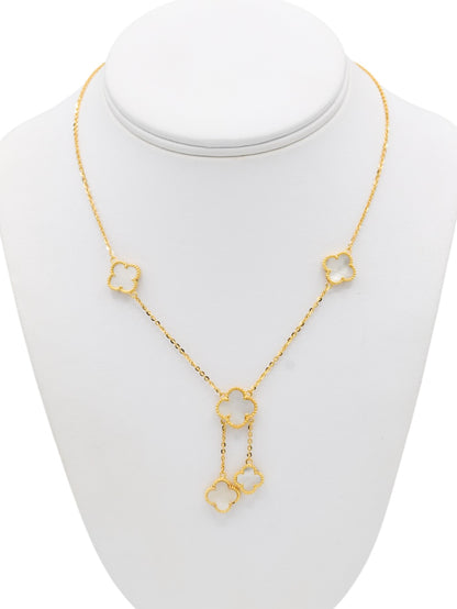 22ct Gold White Flower Necklace Set