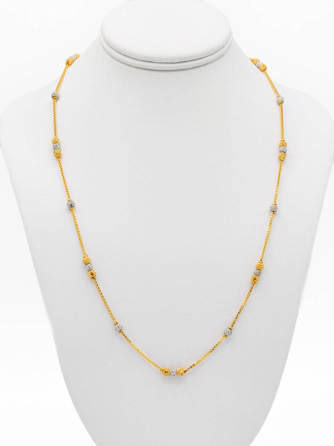 22ct Gold Two Tone Ball Fancy Chain
