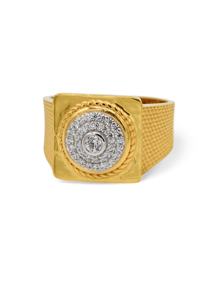 22ct Gold CZ Mens Ring