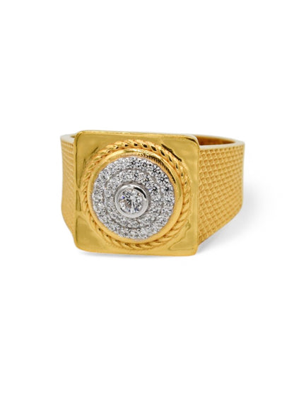 22ct Gold CZ Mens Ring