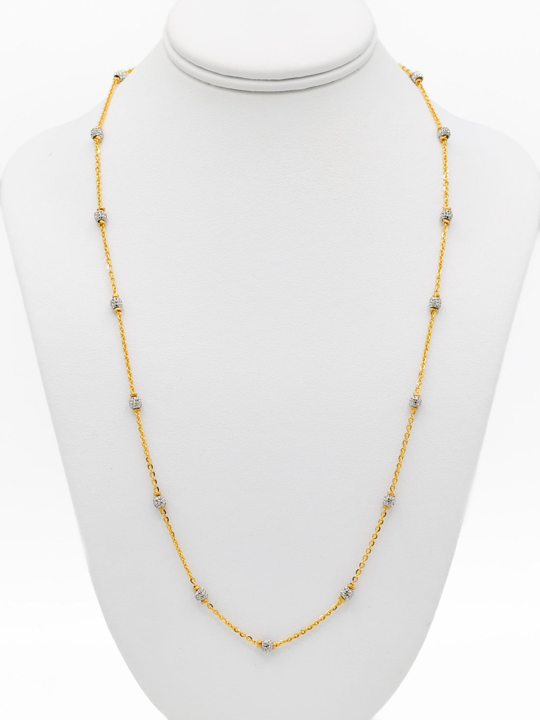 22ct Gold Two Tone Ball Fancy Chain
