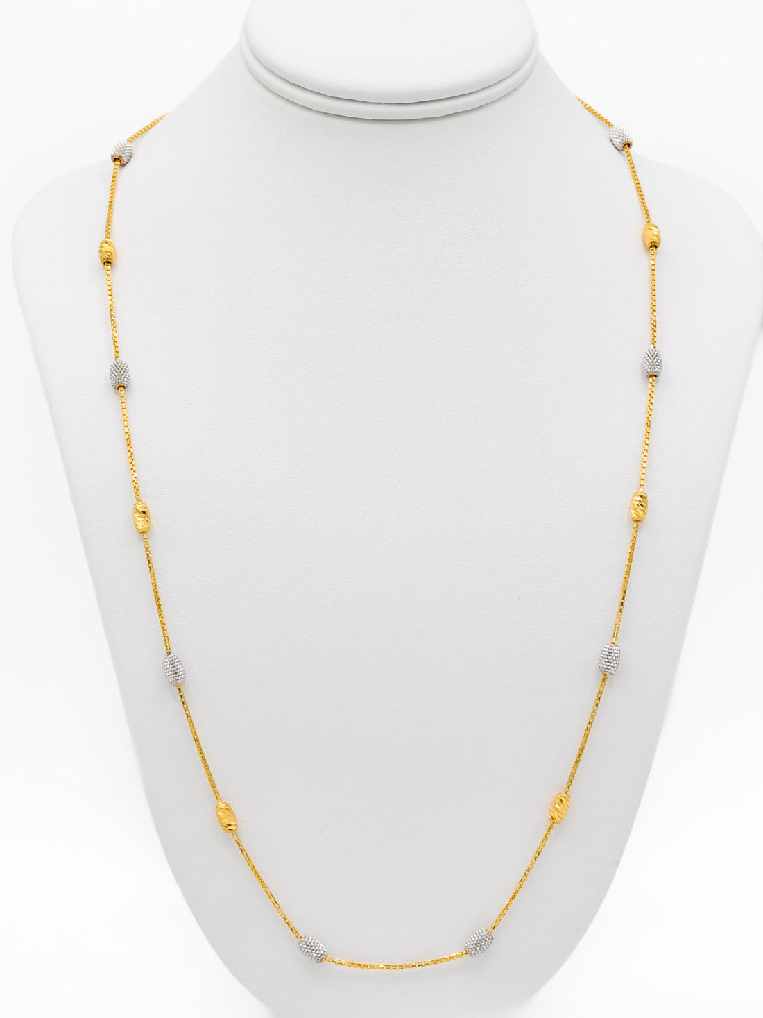 22ct Gold Two Tone Ball Fancy Chain