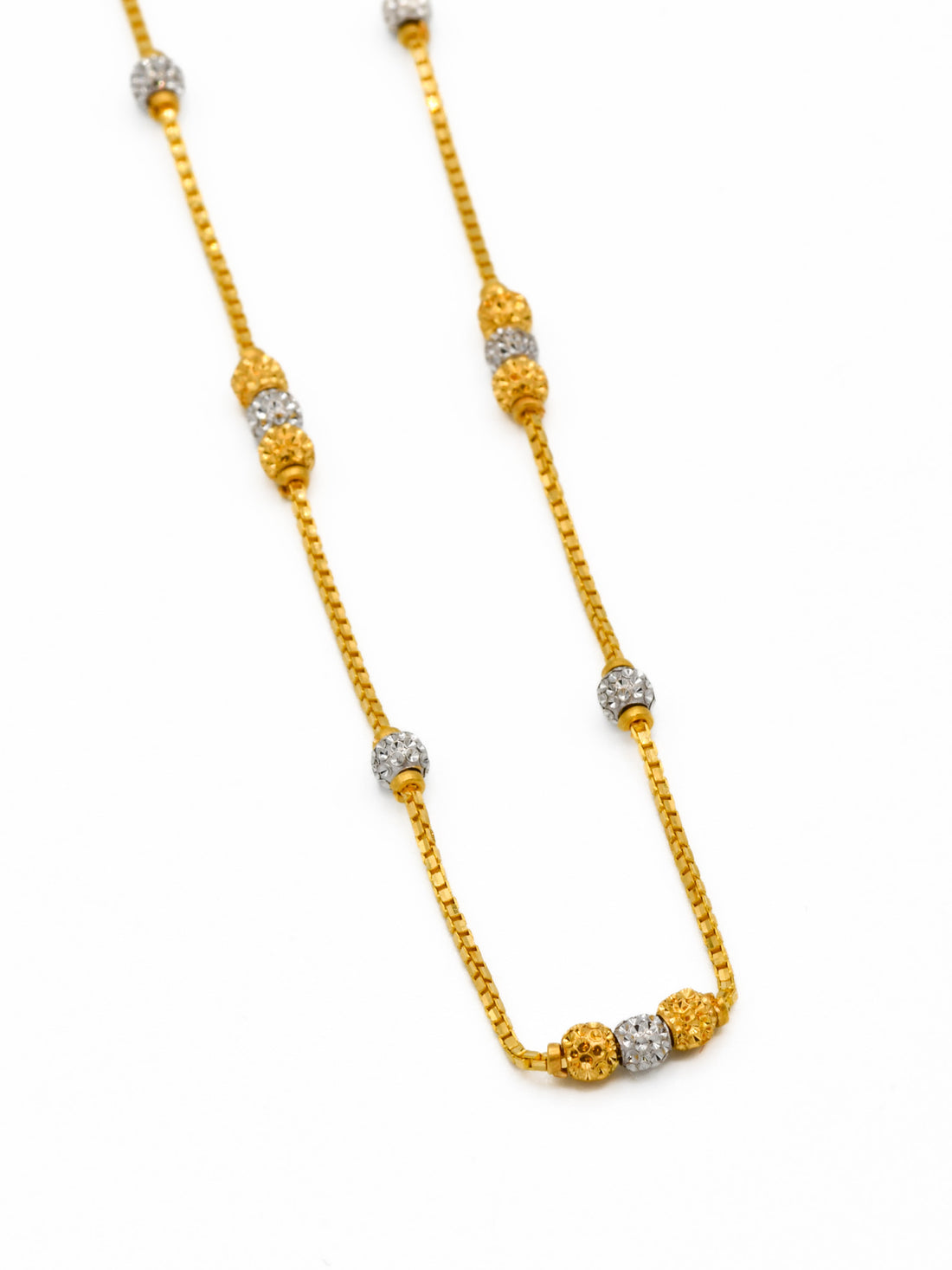 22ct Gold Two Tone Ball Fancy Chain