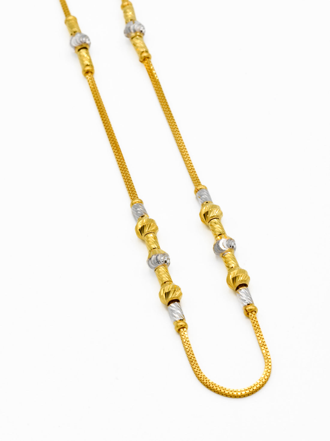 22ct Gold Two Tone Ball Fancy Chain