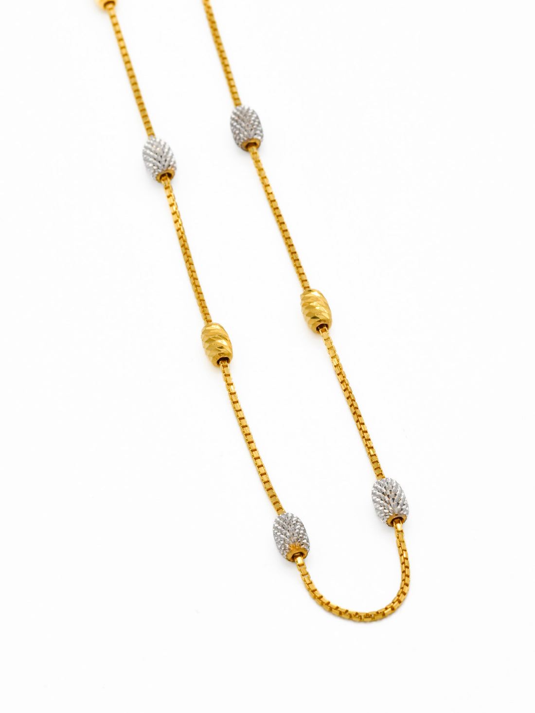 22ct Gold Two Tone Ball Fancy Chain