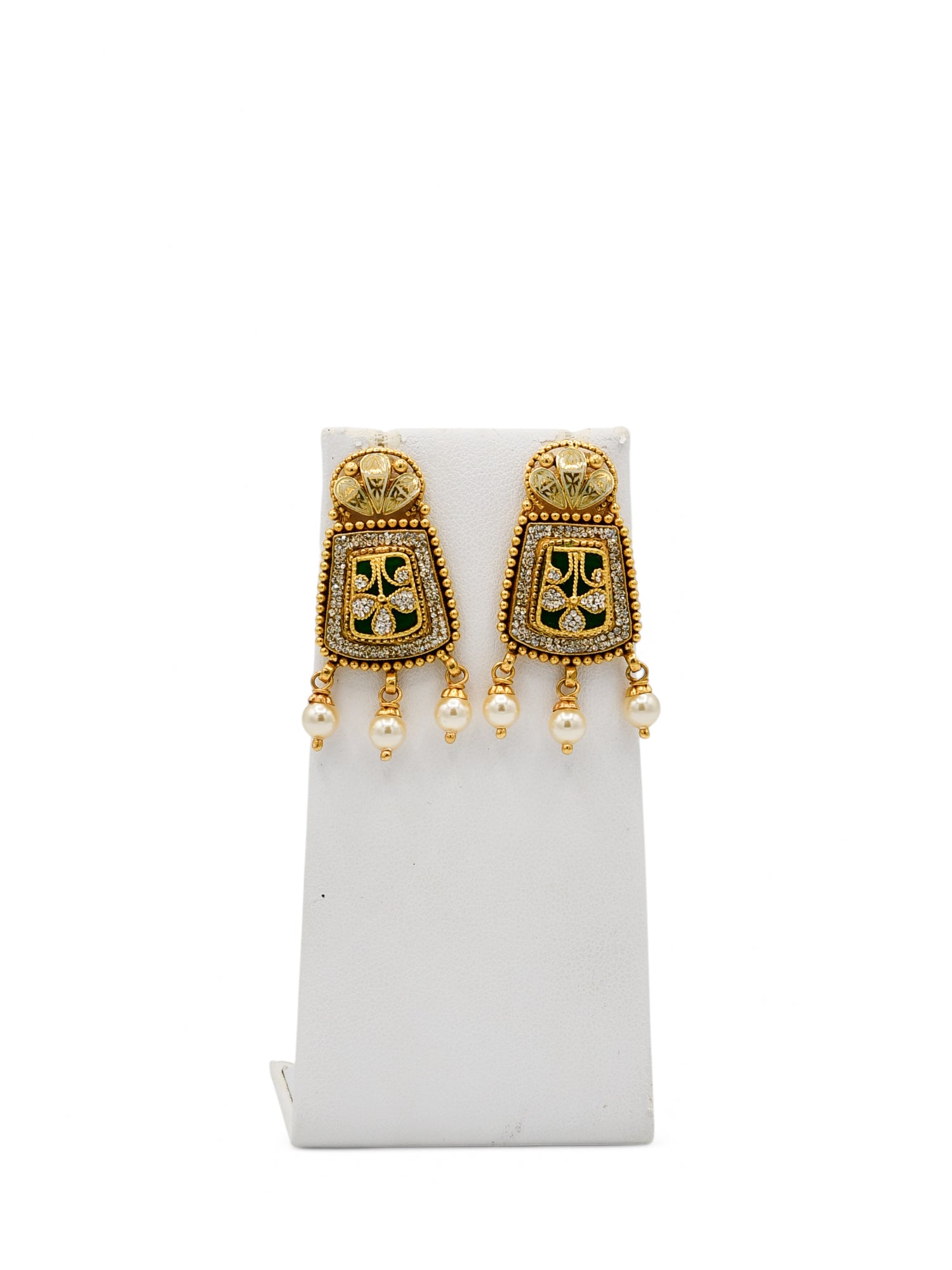 22ct Gold Antique Pearl Kundan Chokar Necklace Set