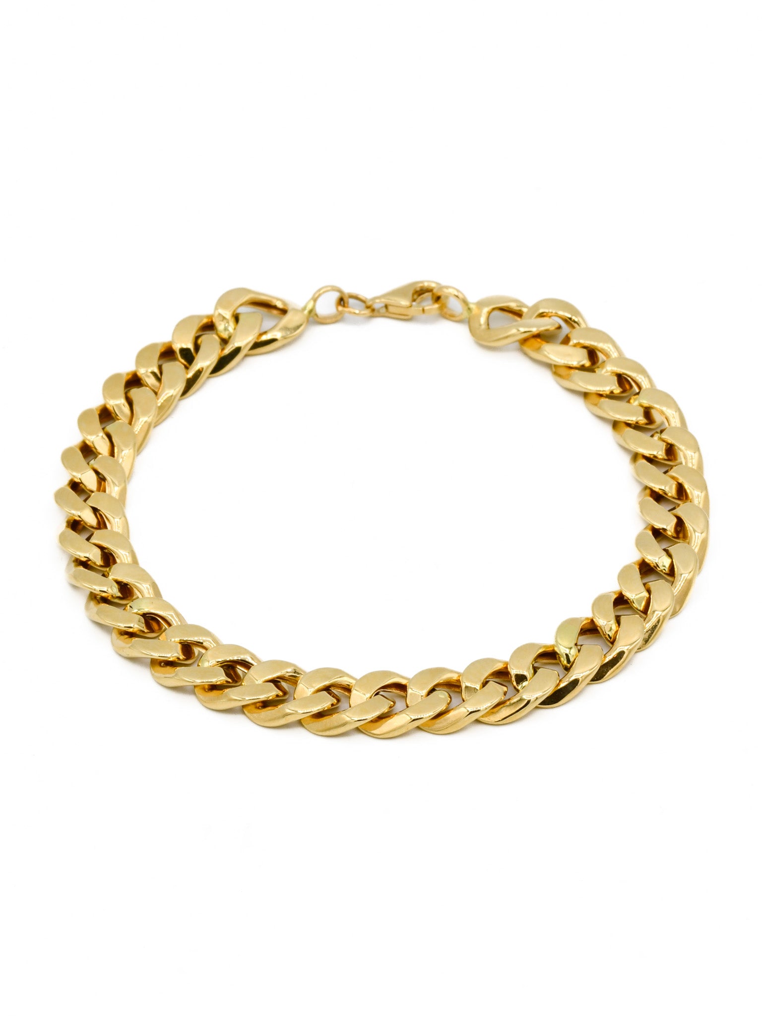 18ct Gold Hollow Curb Mens Bracelet - Roop Darshan