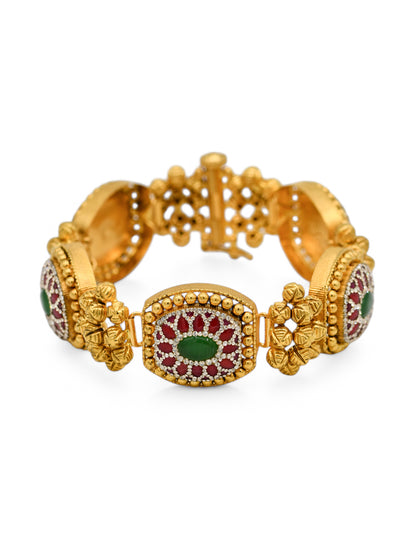 22ct Gold Antique Pearl Kundan Bracelet