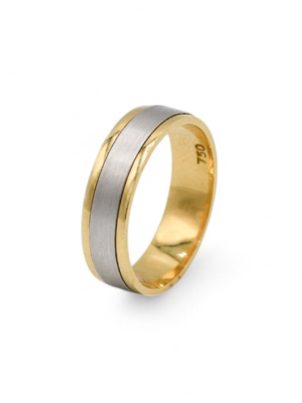 18ct Gold Two Tone Band Ring