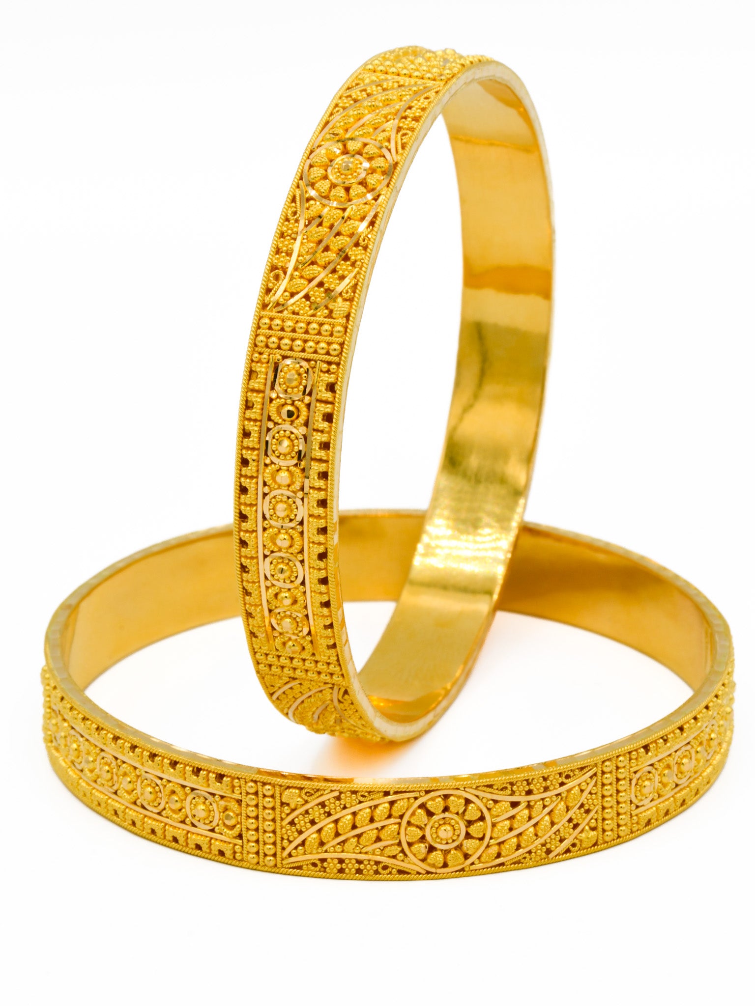 22ct Gold Filigree Pair Bangle - Roop Darshan