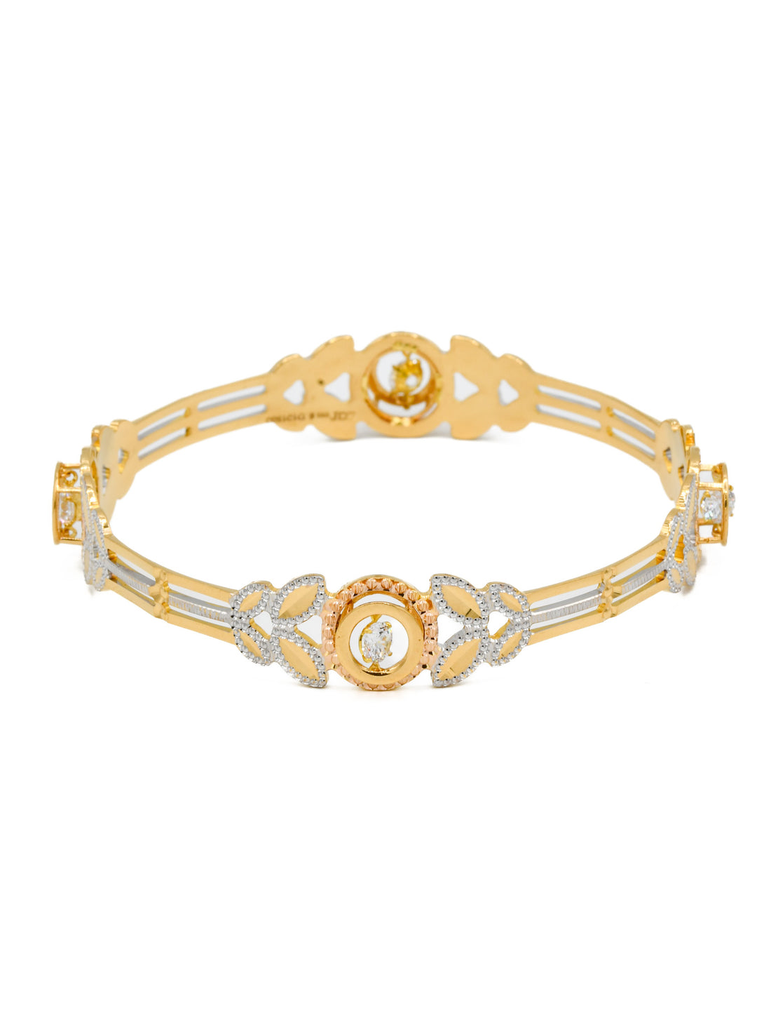 22ct Gold CZ Two Tone Pair Bangle - Roop Darshan