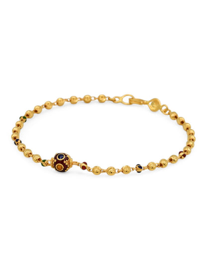 22ct Gold Minakari Ball Bracelet