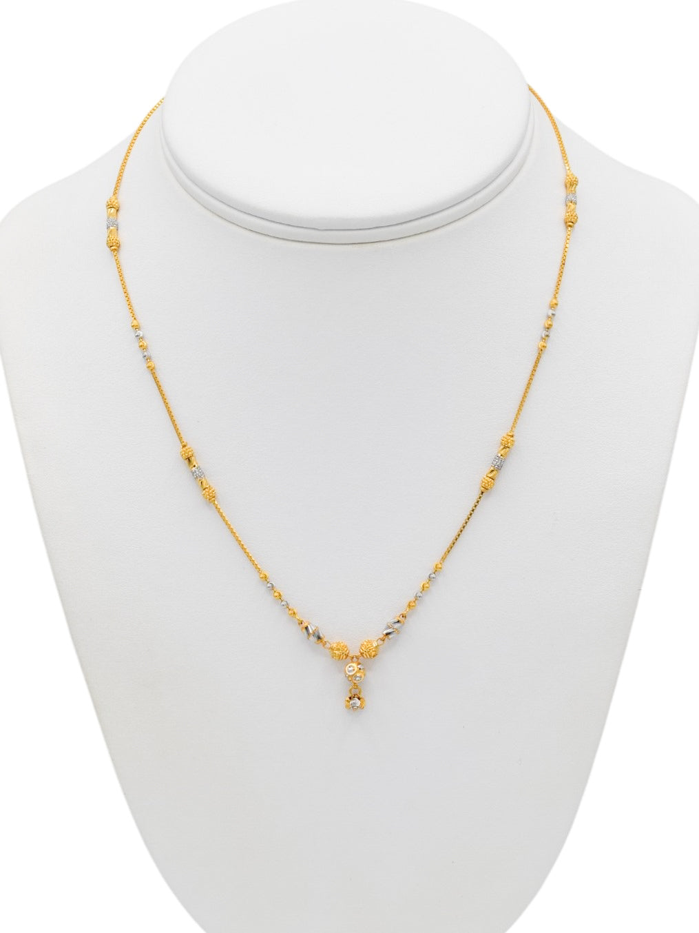 22ct Gold Two Tone Ball Fancy Chain