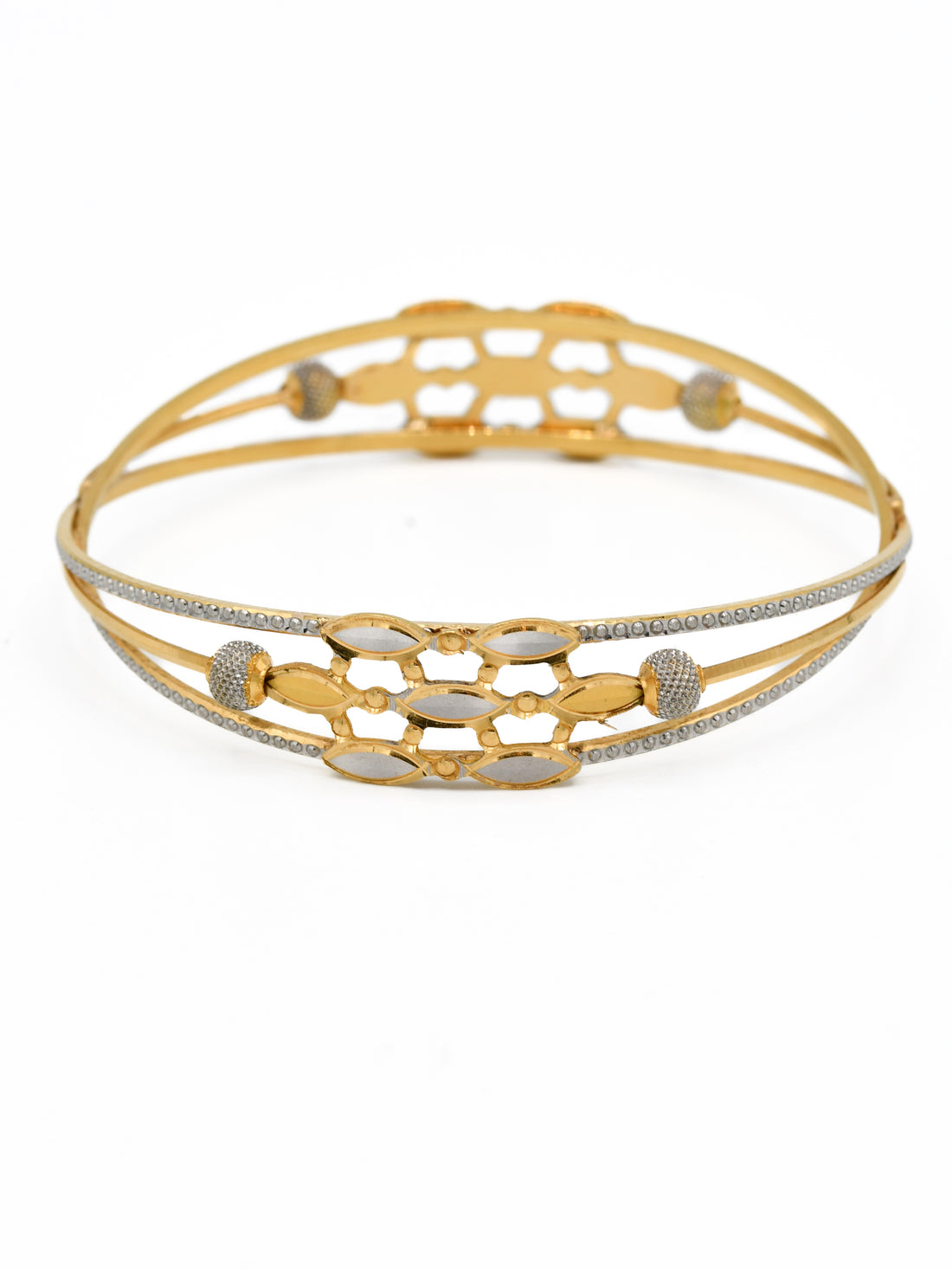 22ct Gold Two Tone Bangle - Roop Darshan
