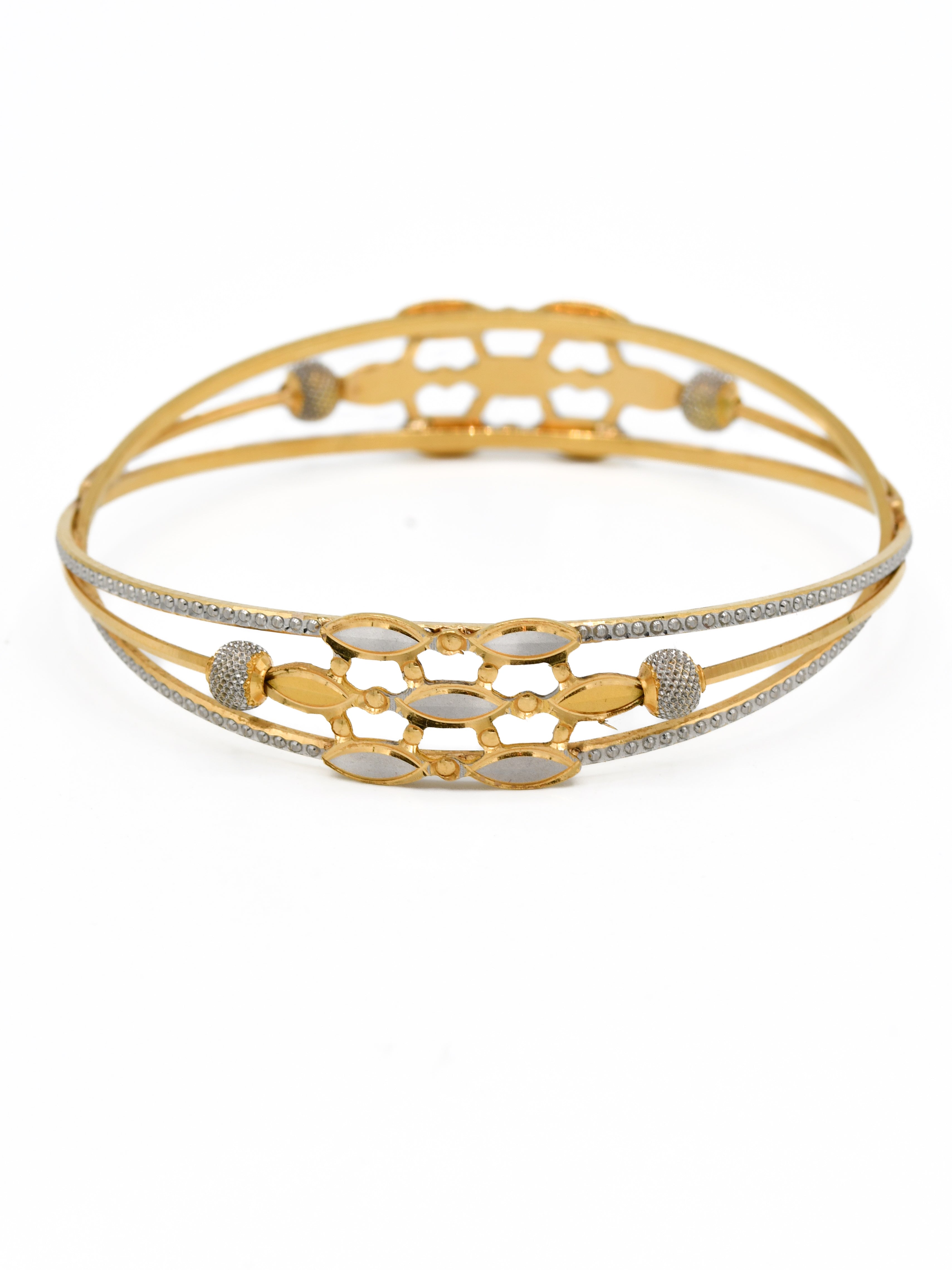 22ct Gold Two Tone Bangle - Roop Darshan