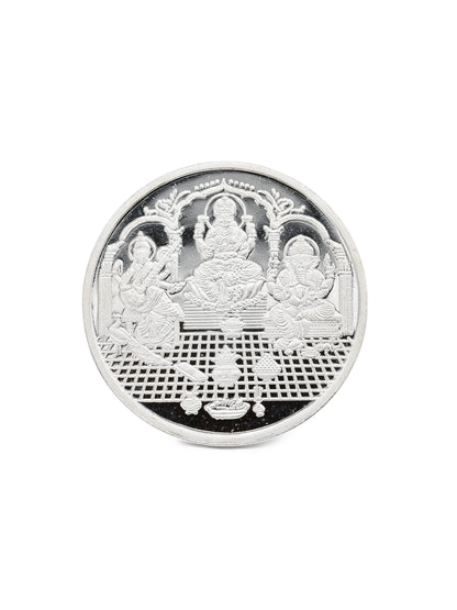 20 Grams Silver Laxmiji, Saraswati &amp; Ganesha Coin