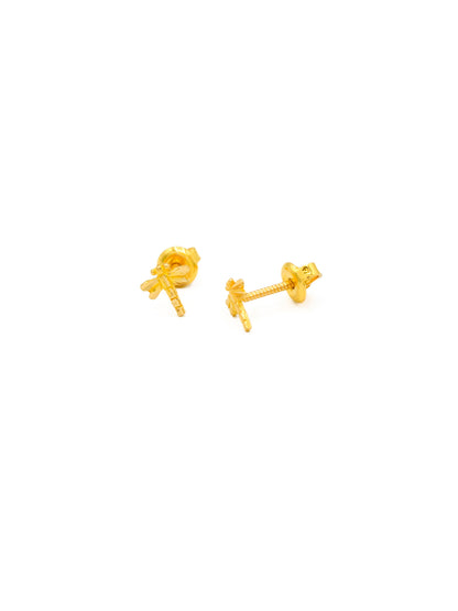 22ct Gold Butterfly Stud Earrings - Roop Darshan