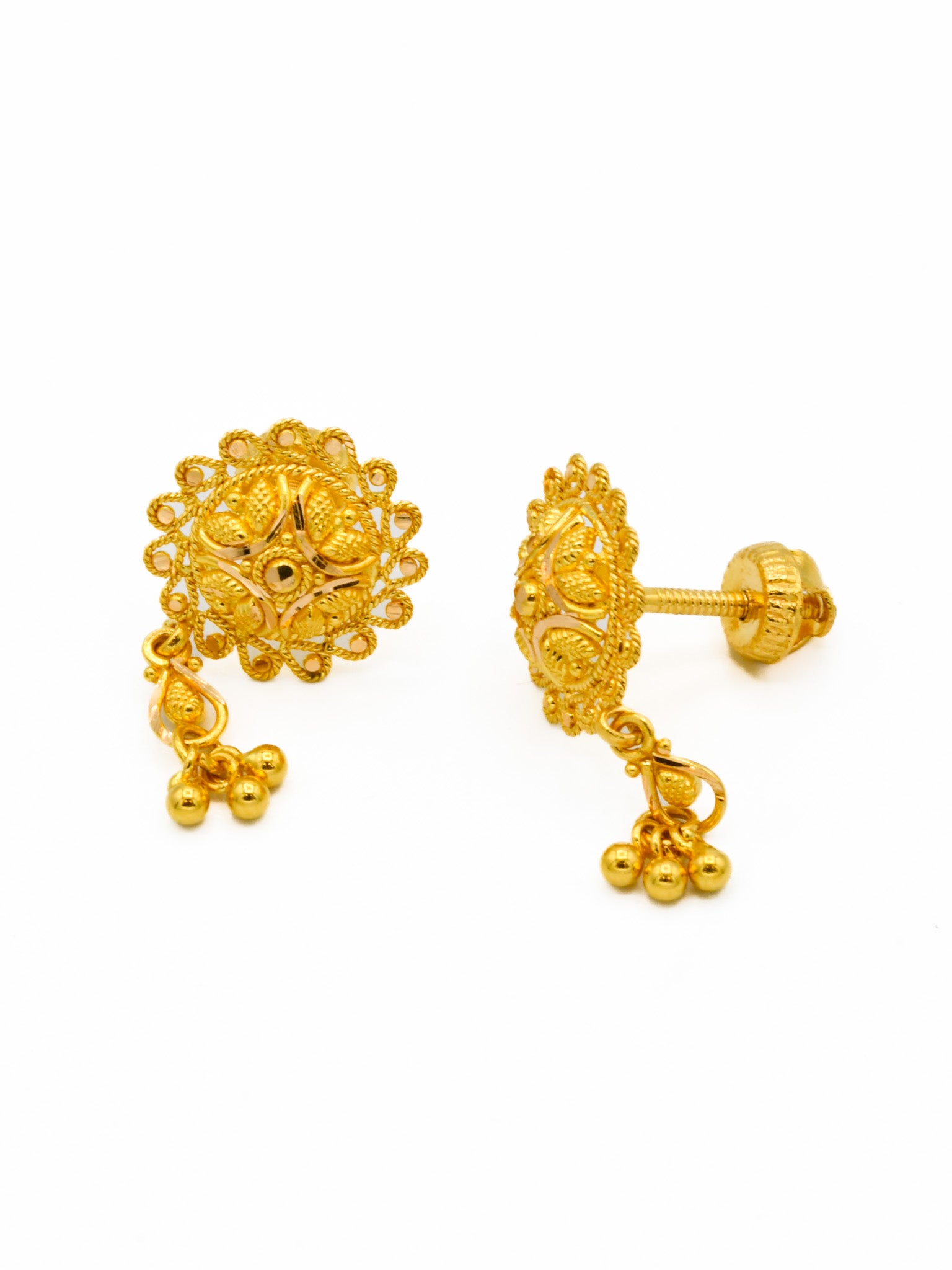 22ct Gold Pendant Earring Set - Roop Darshan