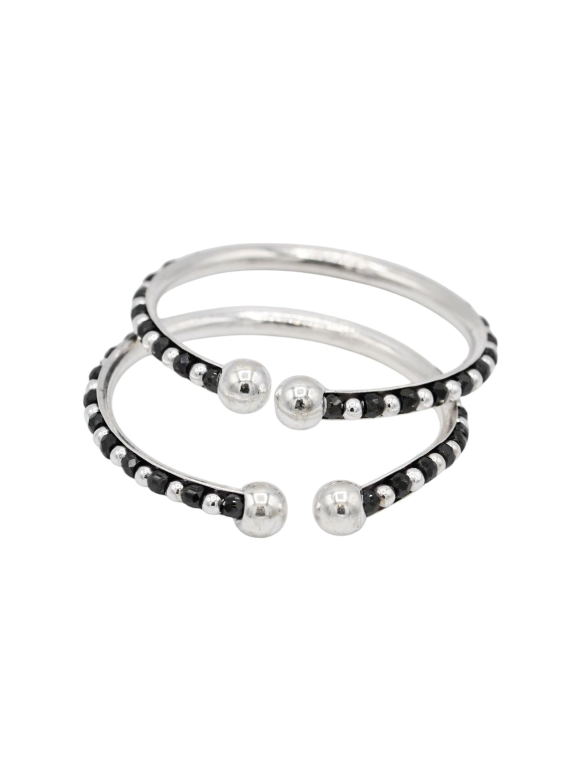 Silver Crystal Pair Baby Bangle
