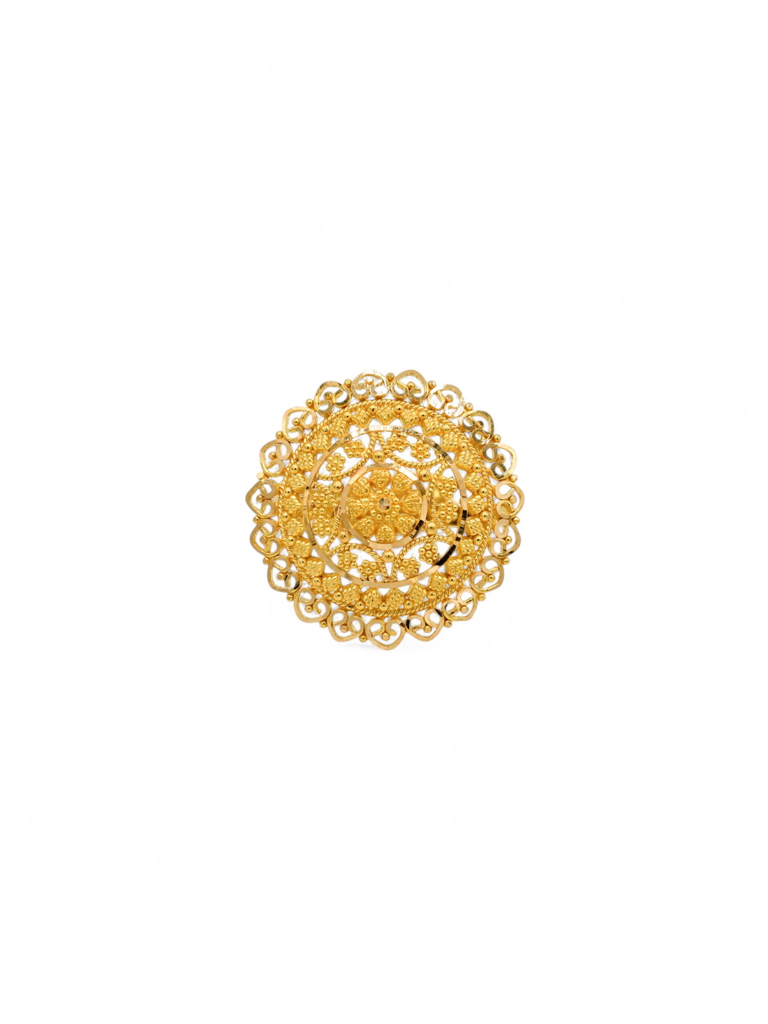 22ct Gold Adjustable Round Top Ring