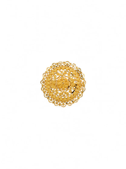 22ct Gold Adjustable Round Top Ring - Roop Darshan