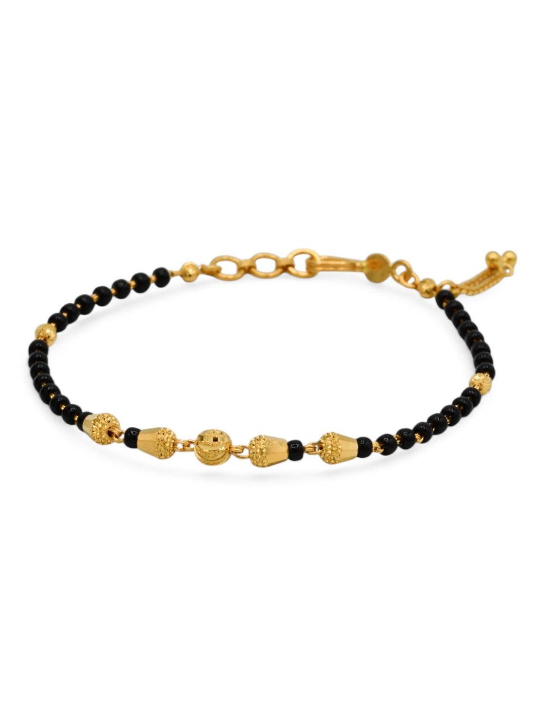 22ct Gold Black Beads Ladies Bracelet