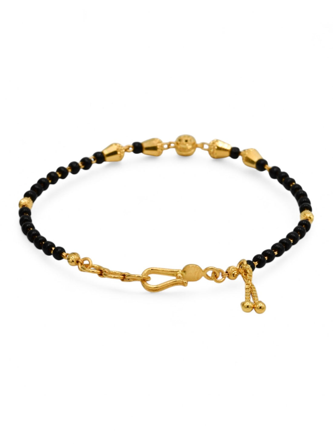 22ct Gold Black Beads Ladies Bracelet