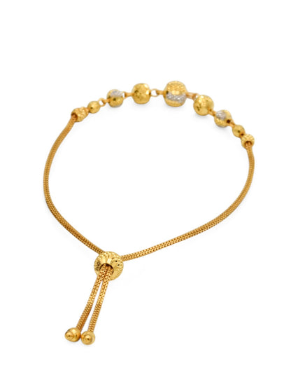 22ct Gold Two Tone Ball Ladies Bracelet