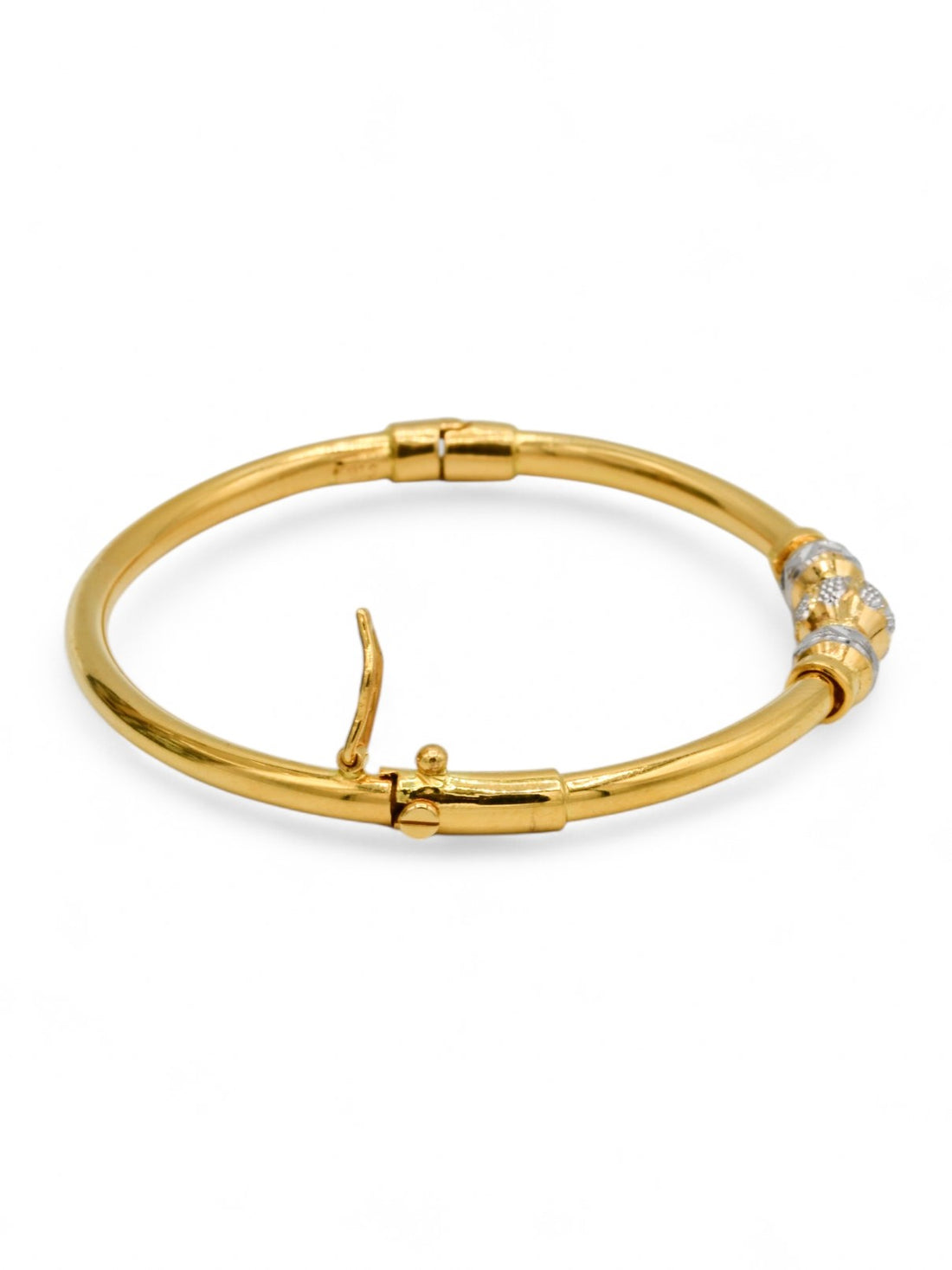 22ct Gold Two Tone Ball Ladies Bangle