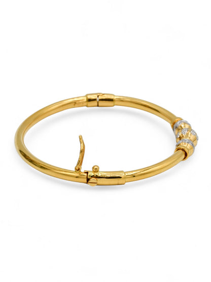 22ct Gold Two Tone Ball Ladies Bangle
