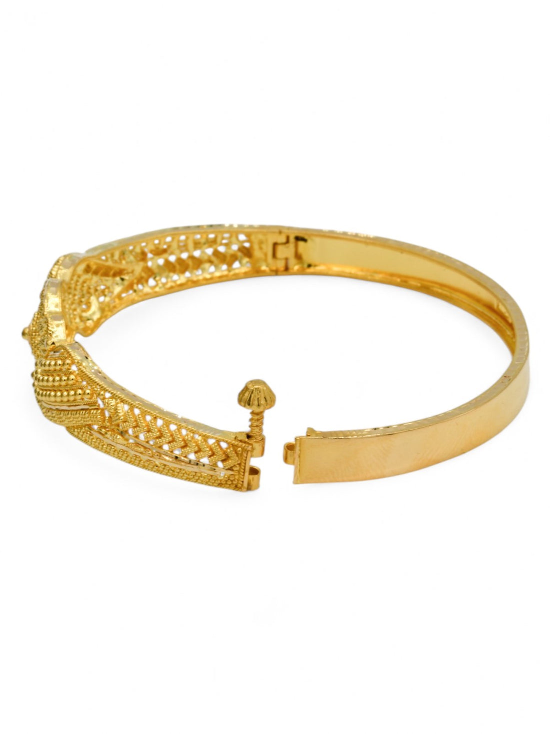 22ct Gold Filligree Screw Bangle
