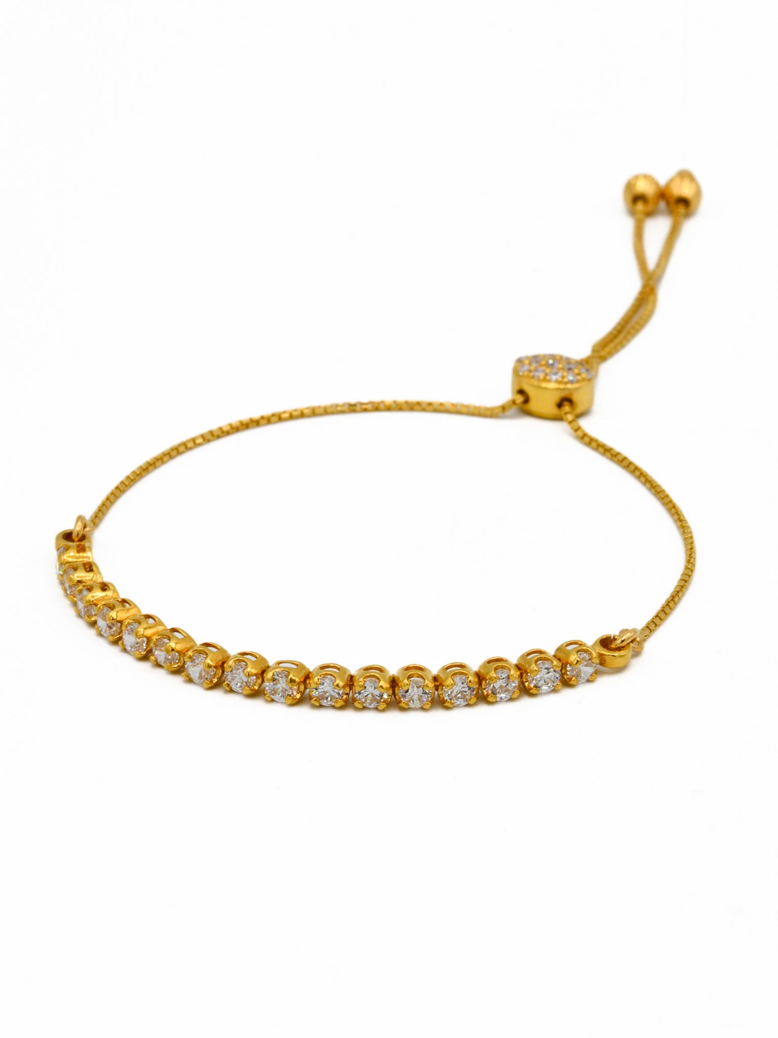 22ct Gold CZ Adjustable Ladies Bracelet - Roop Darshan