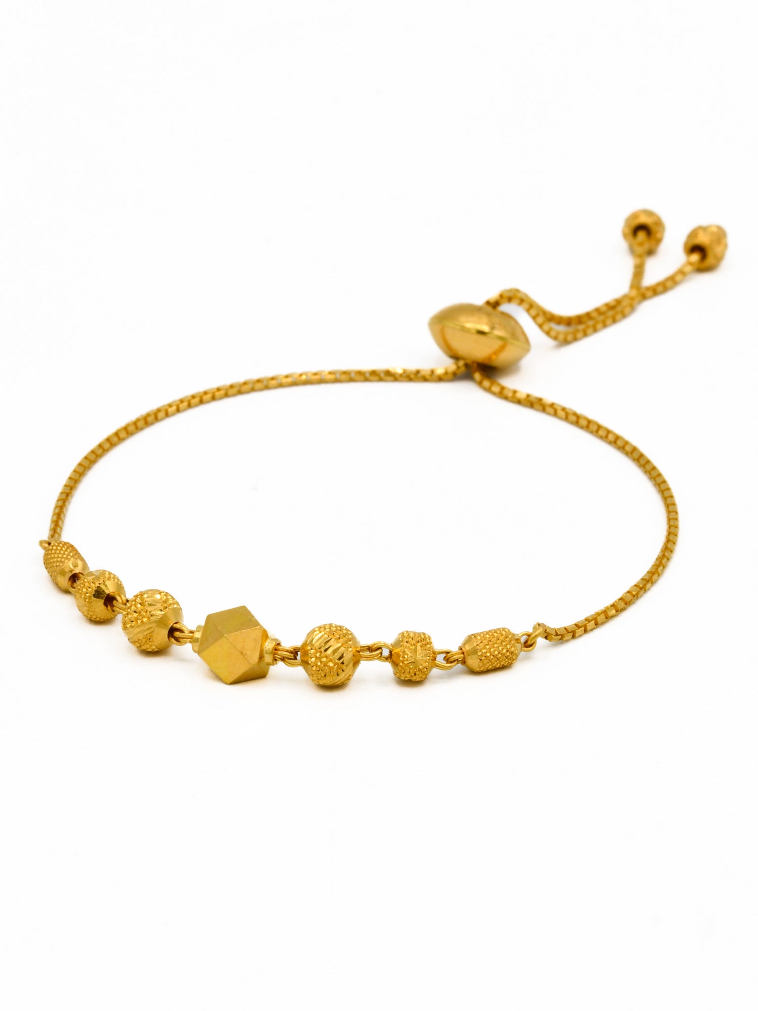 22ct Gold Ball Adjustable Ladies Bracelet - Roop Darshan