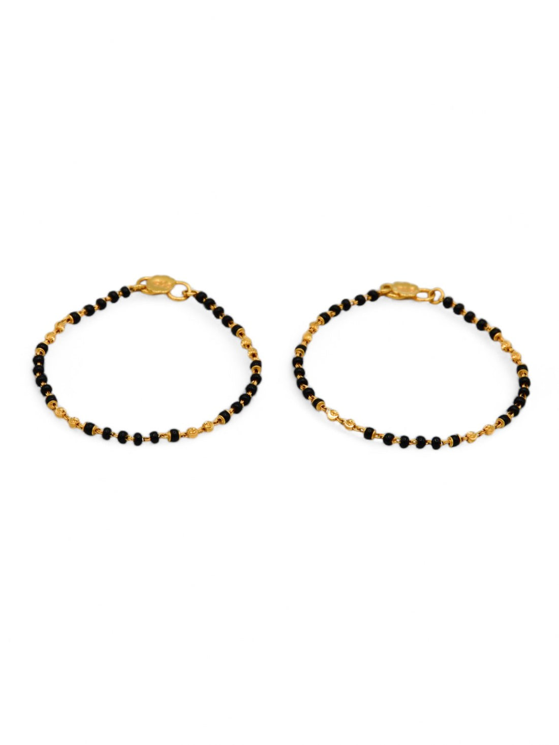 22ct Gold Ball Black Beads Baby Bracelet