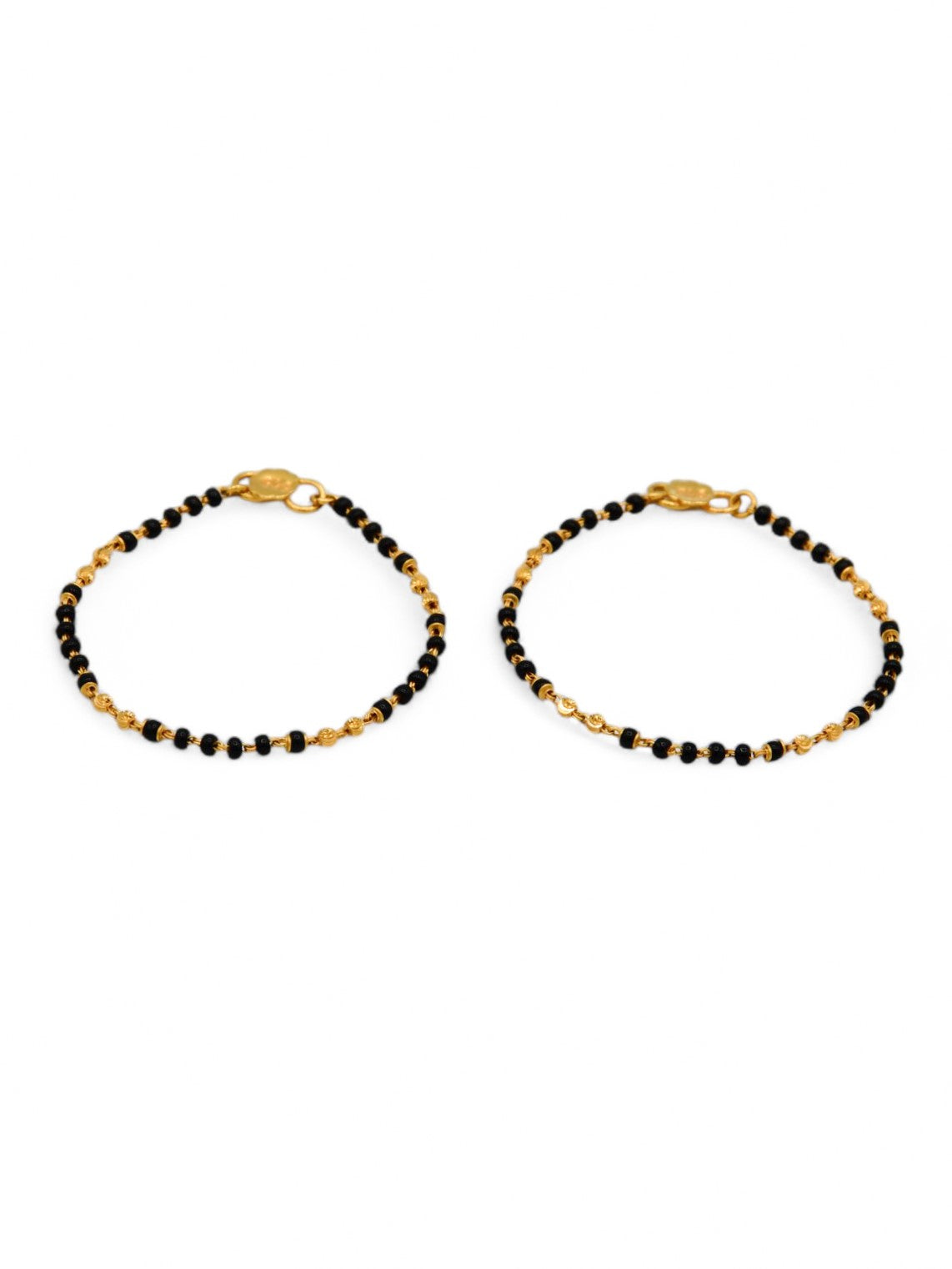 22ct Gold Ball Black Beads Baby Bracelet