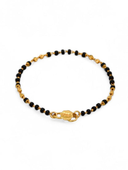 22ct Gold Ball Black Beads Baby Bracelet