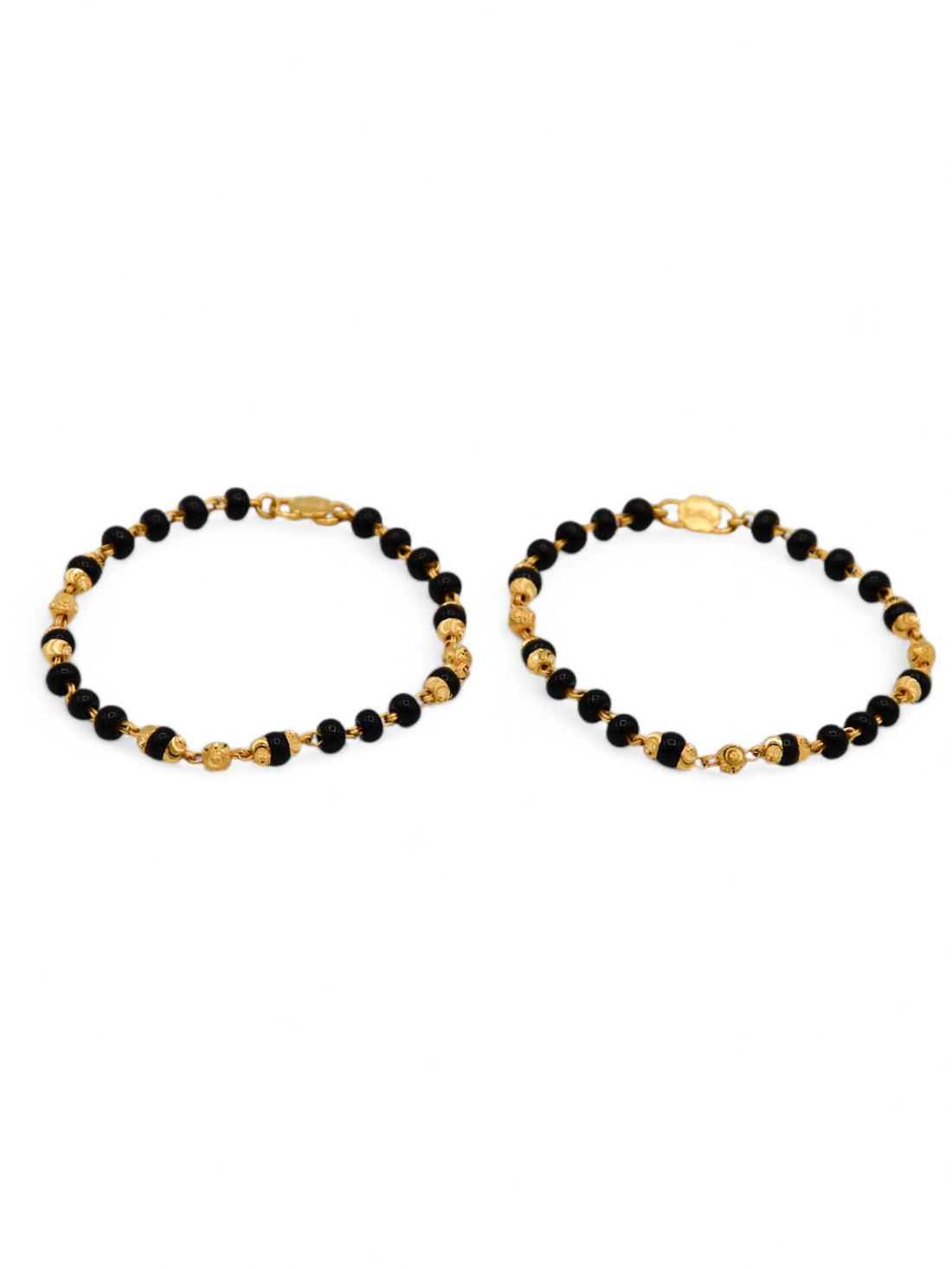 22ct Gold Ball Black Beads Baby Bracelet