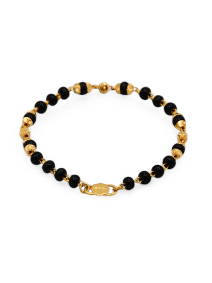 22ct Gold Ball Black Beads Baby Bracelet