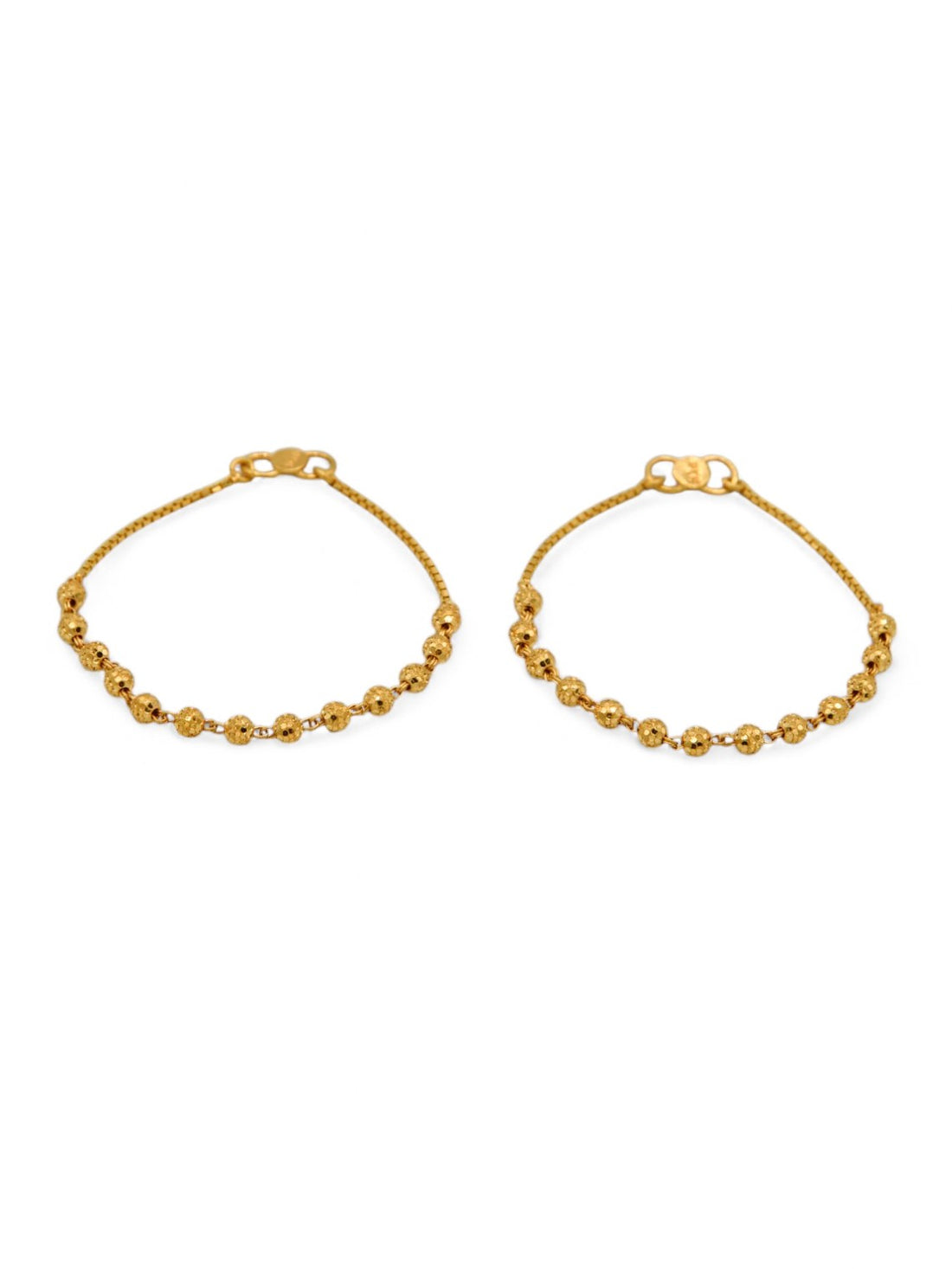 22ct Gold Ball Pair Baby Bracelet