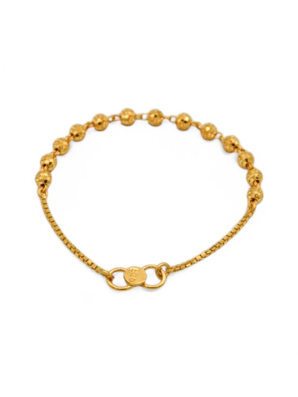 22ct Gold Ball Pair Baby Bracelet