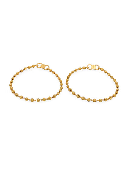 22ct Gold Ball Pair Baby Bracelet