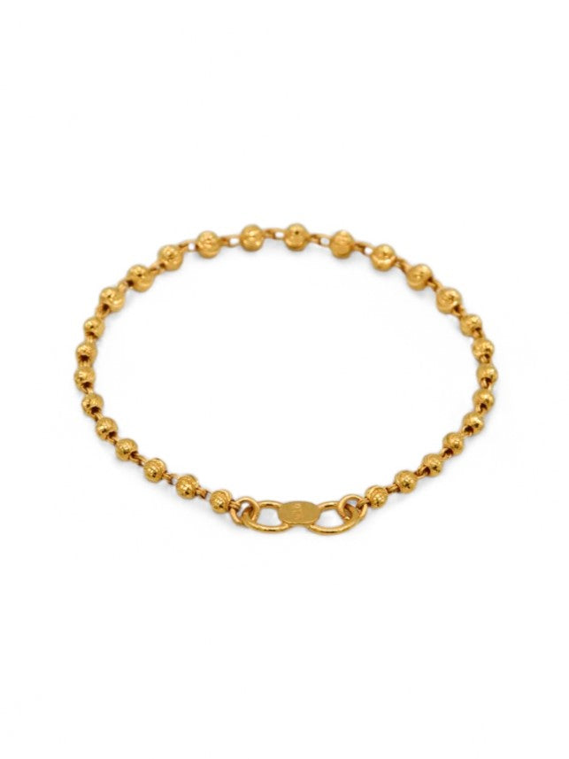 22ct Gold Ball Pair Baby Bracelet