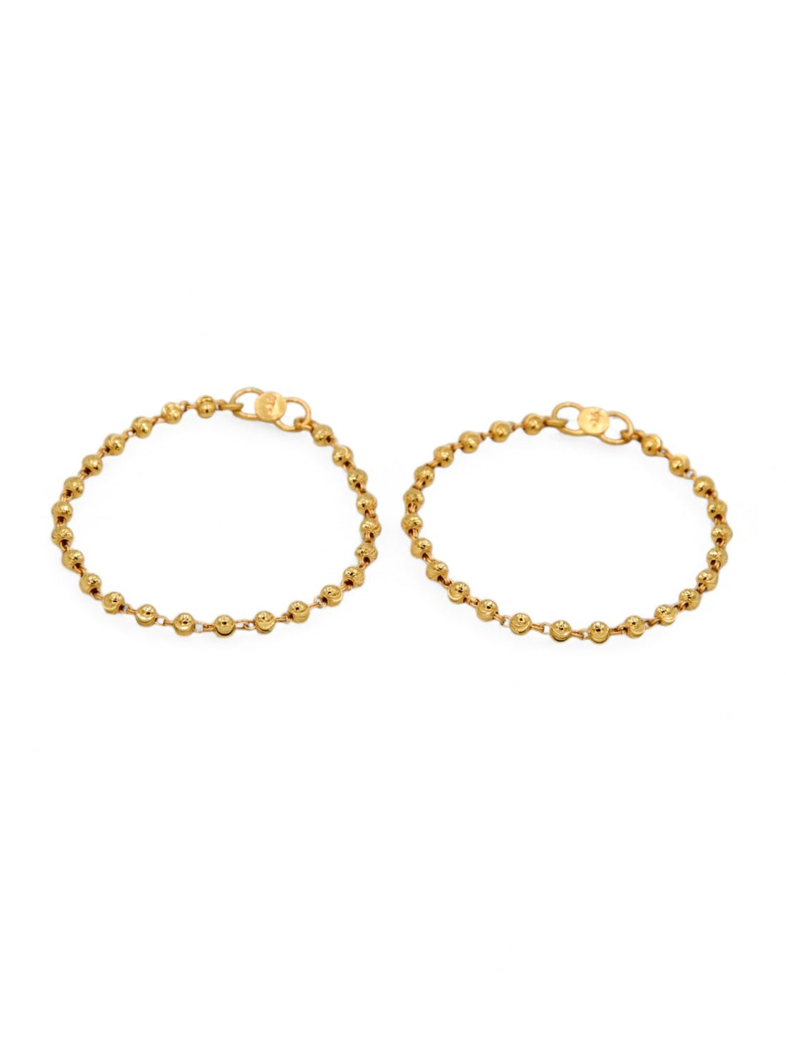 22ct Gold Ball Pair Baby Bracelet