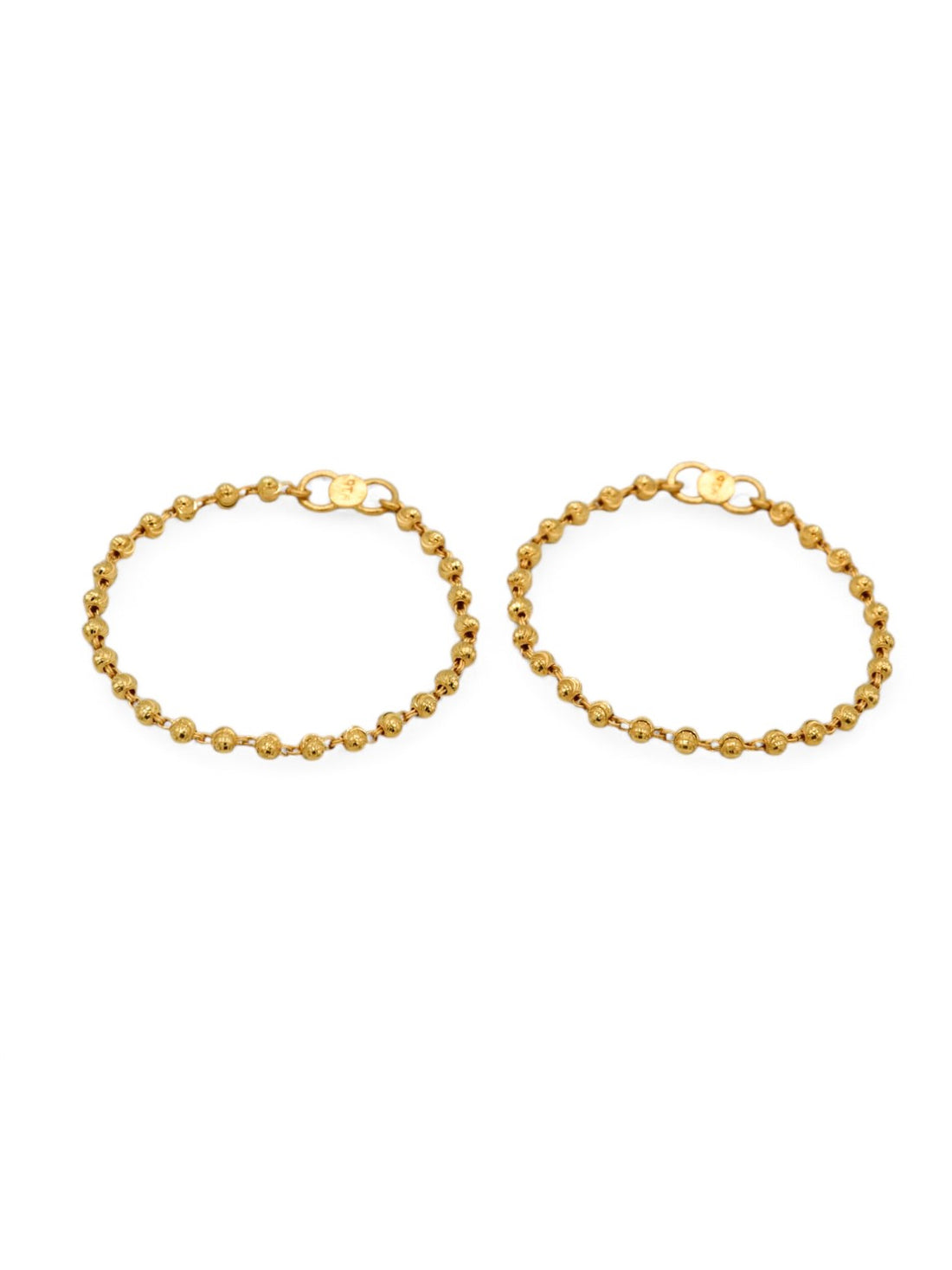 22ct Gold Ball Pair Baby Bracelet