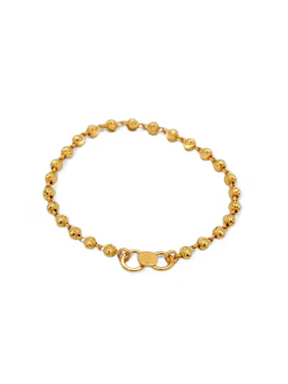 22ct Gold Ball Pair Baby Bracelet