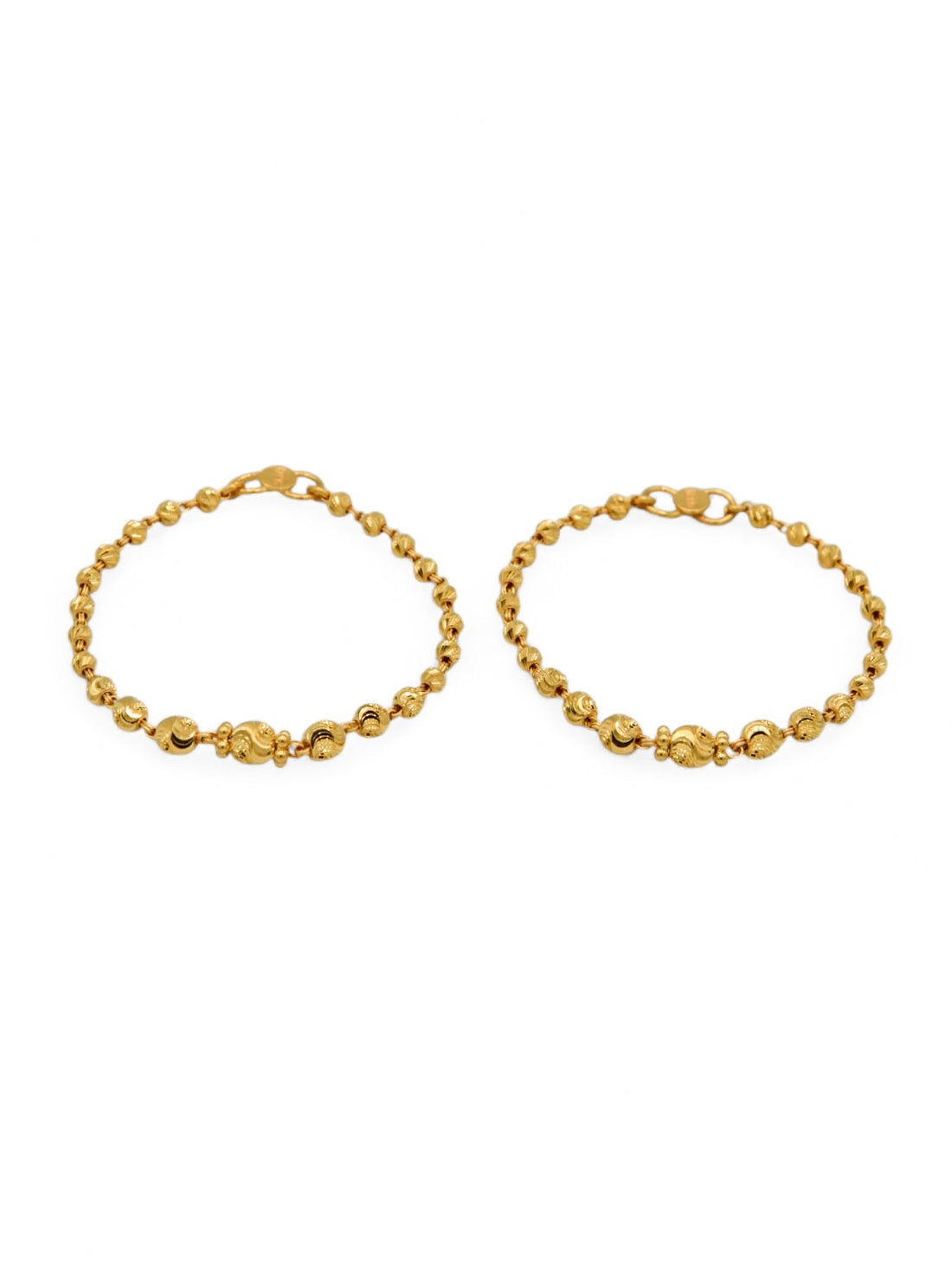 22ct Gold Ball Pair Baby Bracelet