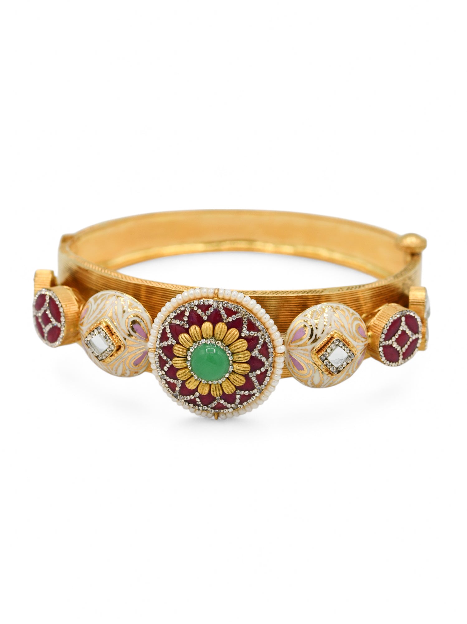 22ct Gold Antique Kundan Bangle - Roop Darshan