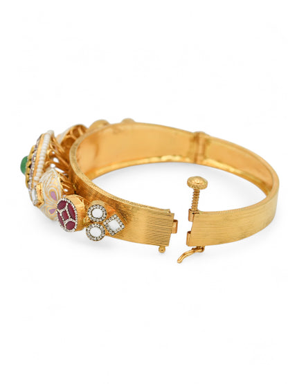 22ct Gold Antique Kundan Bangle - Roop Darshan